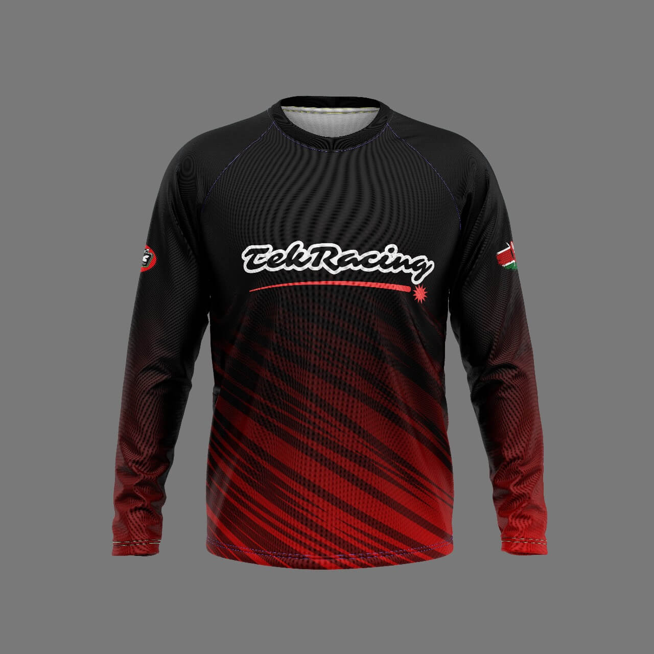 Red Black Front TekRacing Black Red Jersey | DESIGNED BY FANCY NOT FOR SALE - Image 1