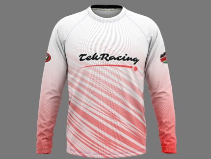 TekRacing White & Red Jersey | DESIGNED BY FANCY NOT FOR SALE