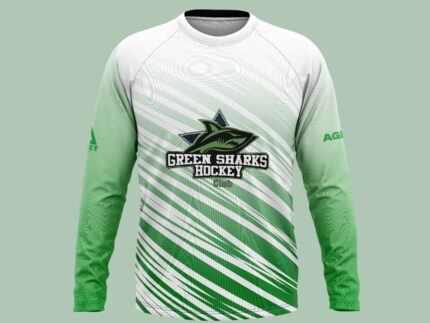 Green Sharks Hockey Jersey | DESIGNED BY FANCY NOT FOR SALE