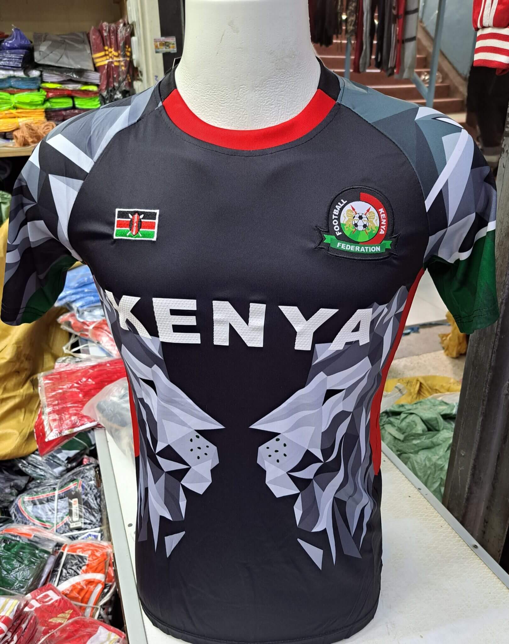 Custom Rugby Africa Kenya Baseball Jersey Black Kenyan 22-23 Motif LT9 main image 0